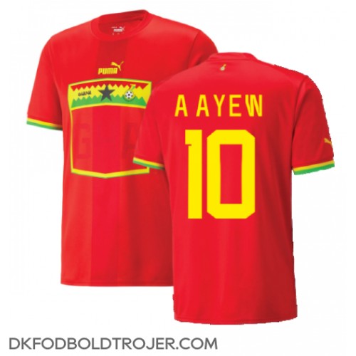 Billige Ghana Andre Ayew #10 Udebane Fodboldtrøjer VM 2022 Kortærmet